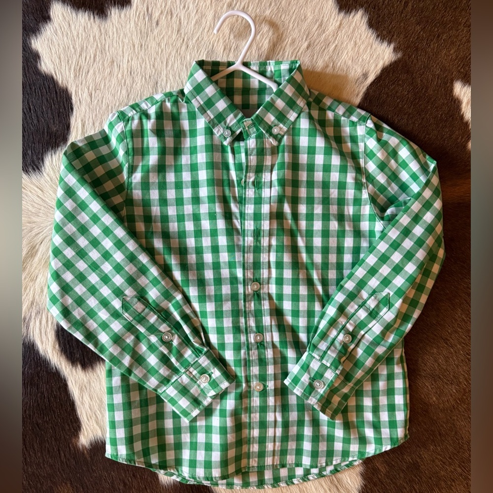 Eleanor Rose Green and White Checkered Button Down Shirt